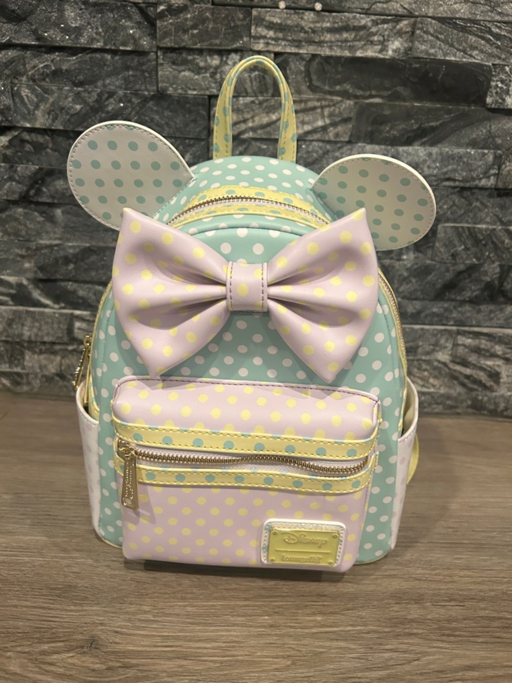 NWT Loungefly Disney Minnie Mouse‎ Pastel Polka Dot Mini Backpack